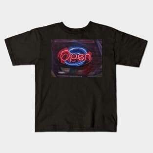 Open Neon Sign Kids T-Shirt